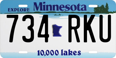 MN license plate 734RKU