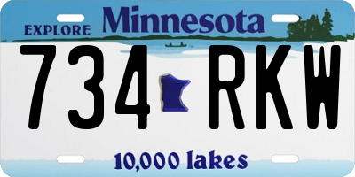 MN license plate 734RKW