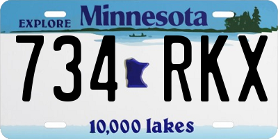 MN license plate 734RKX