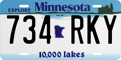 MN license plate 734RKY