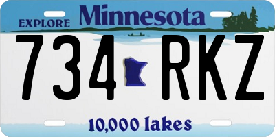 MN license plate 734RKZ
