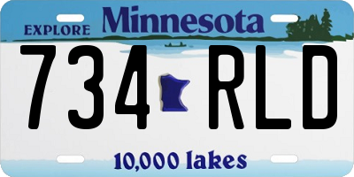 MN license plate 734RLD