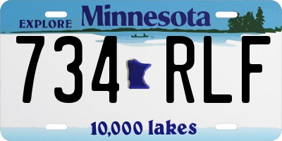 MN license plate 734RLF