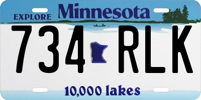 MN license plate 734RLK