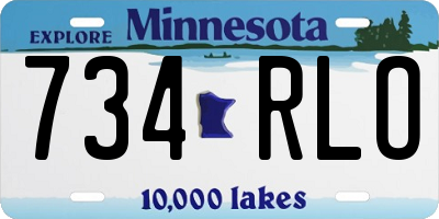MN license plate 734RLO