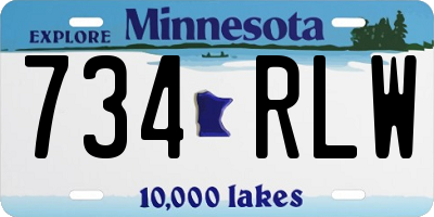 MN license plate 734RLW
