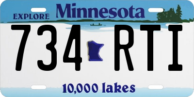 MN license plate 734RTI