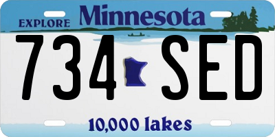 MN license plate 734SED