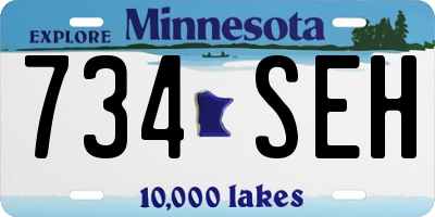 MN license plate 734SEH