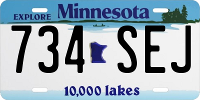 MN license plate 734SEJ
