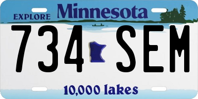 MN license plate 734SEM