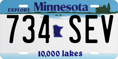 MN license plate 734SEV