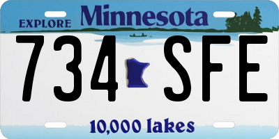 MN license plate 734SFE
