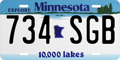 MN license plate 734SGB
