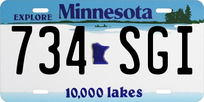 MN license plate 734SGI
