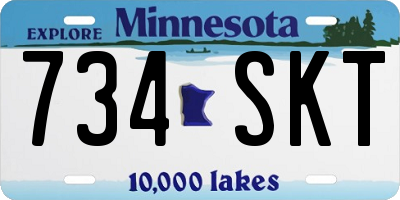 MN license plate 734SKT