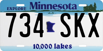 MN license plate 734SKX