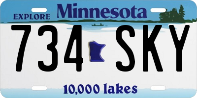 MN license plate 734SKY