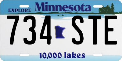 MN license plate 734STE