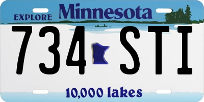 MN license plate 734STI