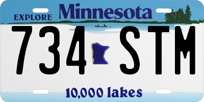 MN license plate 734STM