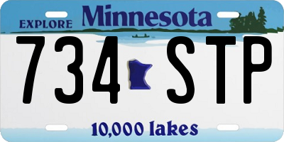 MN license plate 734STP