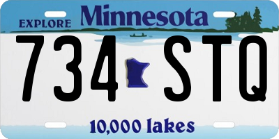MN license plate 734STQ