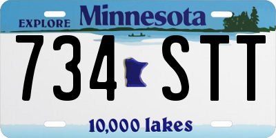 MN license plate 734STT
