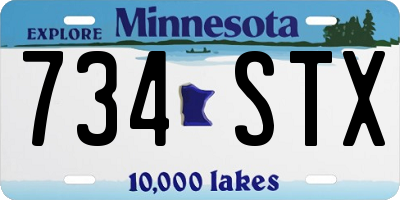 MN license plate 734STX