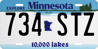 MN license plate 734STZ
