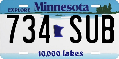 MN license plate 734SUB