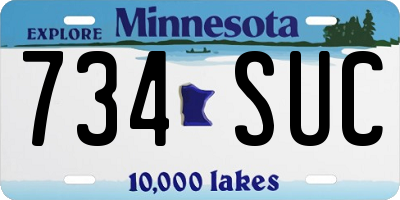 MN license plate 734SUC