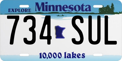 MN license plate 734SUL