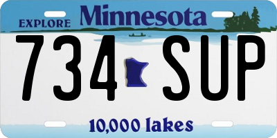 MN license plate 734SUP