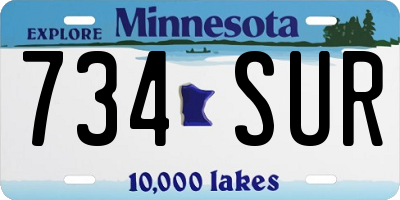 MN license plate 734SUR