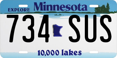 MN license plate 734SUS
