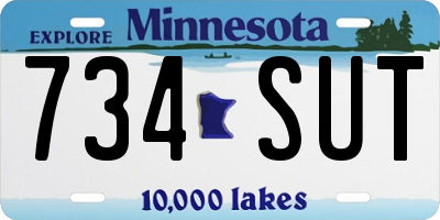 MN license plate 734SUT