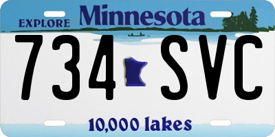 MN license plate 734SVC