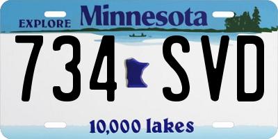 MN license plate 734SVD