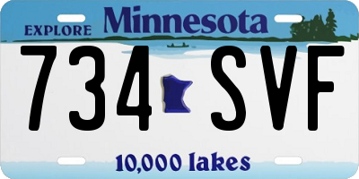 MN license plate 734SVF