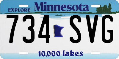 MN license plate 734SVG