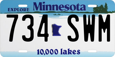 MN license plate 734SWM