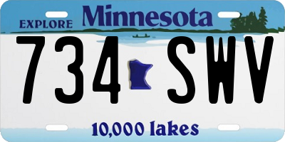 MN license plate 734SWV