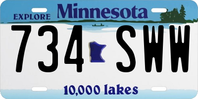 MN license plate 734SWW