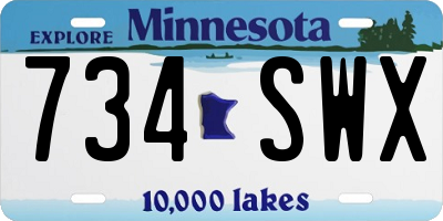 MN license plate 734SWX