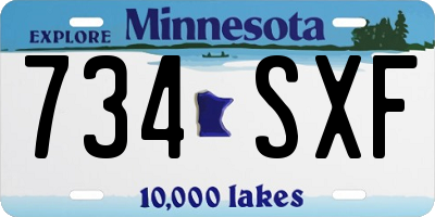 MN license plate 734SXF