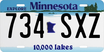 MN license plate 734SXZ