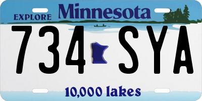 MN license plate 734SYA