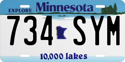 MN license plate 734SYM