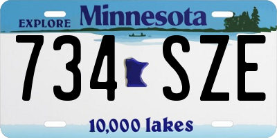MN license plate 734SZE